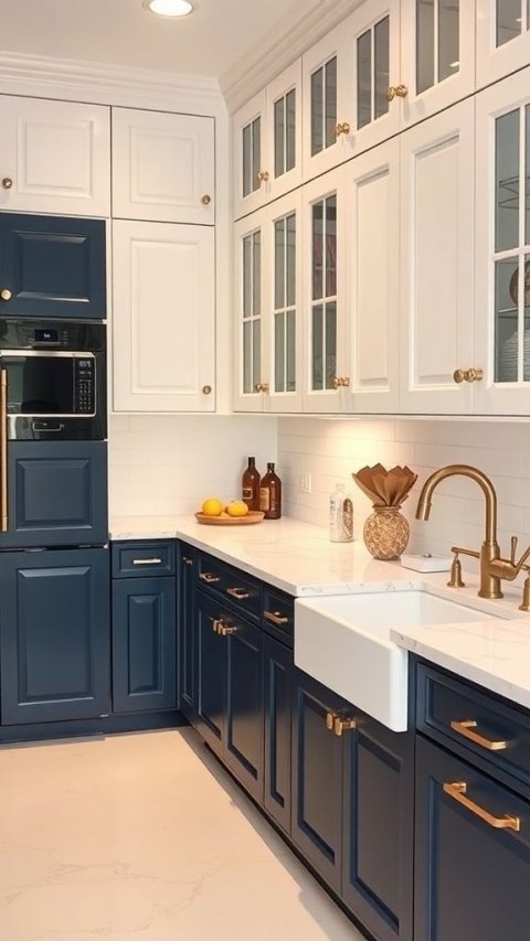 two-toned traditional kitchen with elegant