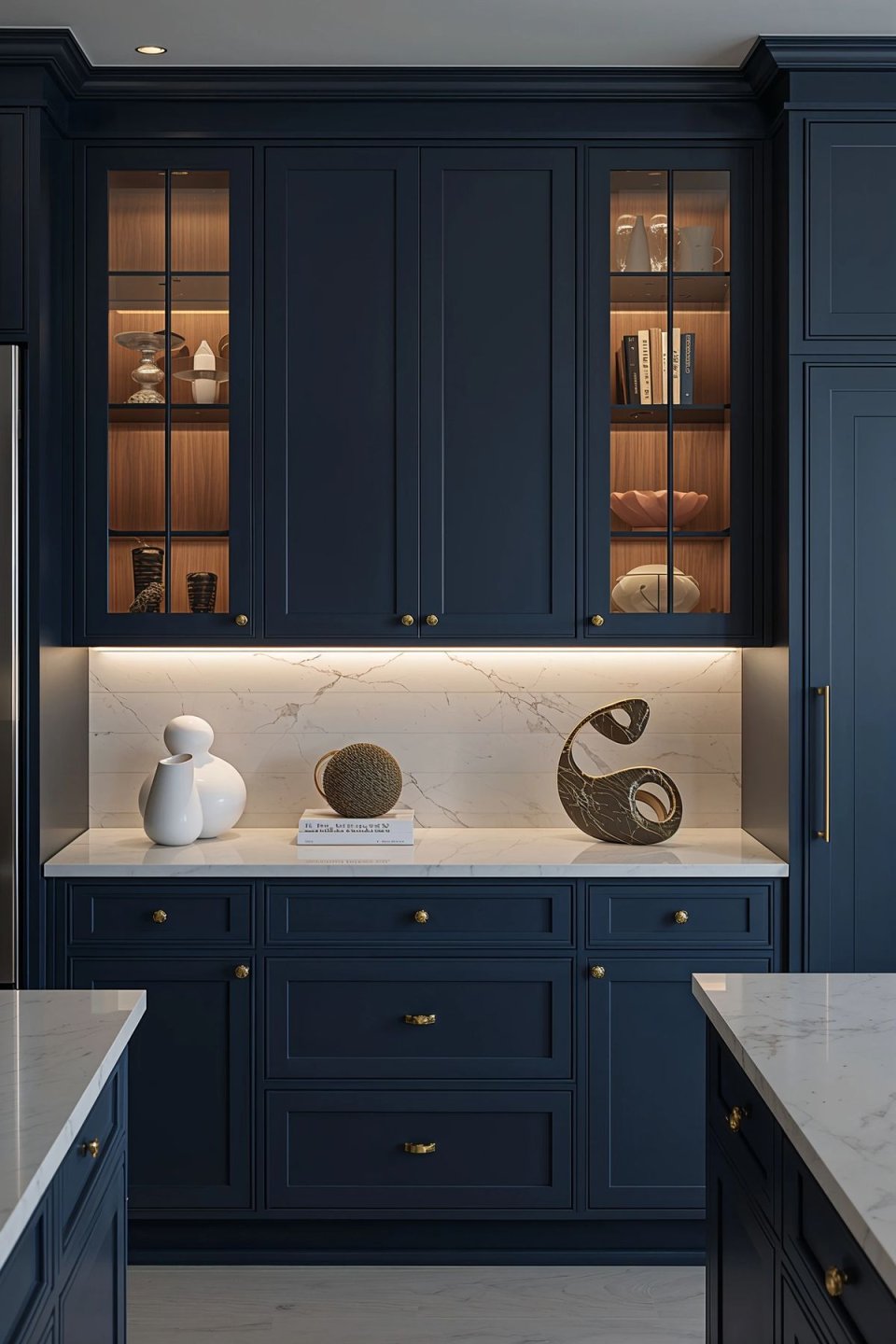 eep navy blue cabinetry Kitchen